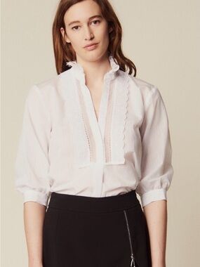 Sandro Paris Giacomo Collared Blouse SZ M